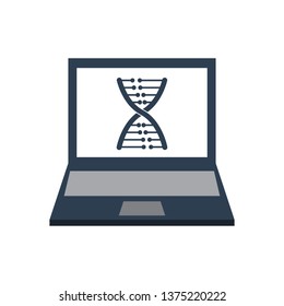 DNA analyses icon,DNA analyses computer concept.