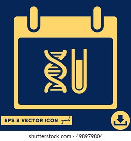 DNA Analysis Calendar Day icon. Vector EPS illustration style is flat iconic symbol, yellow color.