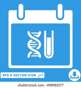 DNA Analysis Calendar Day icon. Vector EPS illustration style is flat iconic symbol, white color.
