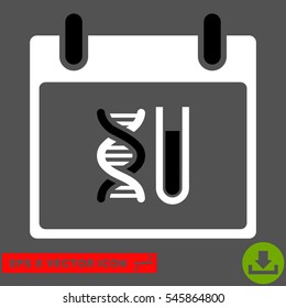 DNA Analysis Calendar Day icon. Vector EPS illustration style is flat iconic bicolor symbol, black and white colors.