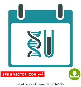 DNA Analysis Calendar Day Symbol. Vector EPS Illustrationsstil ist ein flaches, ikonisches Bicolor-Symbol, weiche blaue Farben.