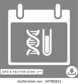 DNA Analysis Calendar Day icon. Vector EPS illustration style is flat iconic symbol, white color.