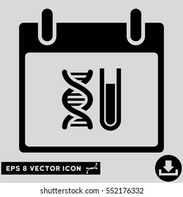 DNA Analysis Calendar Day icon. Vector EPS illustration style is flat iconic symbol, black color.