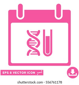 DNA Analysis Calendar Day icon. Vector EPS illustration style is flat iconic symbol, pink color.