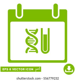 DNA Analysis Calendar Day icon. Vector EPS illustration style is flat iconic symbol, eco green color.