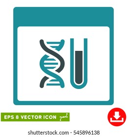 DNA Analysis Calendar Page icon. Vector EPS illustration style is flat iconic bicolor symbol, soft blue colors.