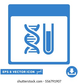 DNA Analysis Calendar Page icon. Vector EPS illustration style is flat iconic symbol, cobalt color.