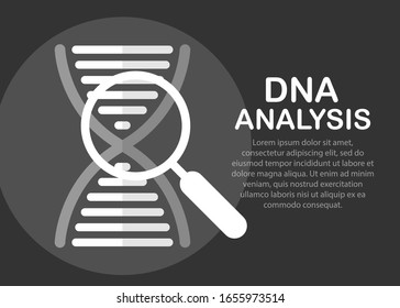 DNA-Analyse-Symbol. Flaches ikonisches Symbol. DNA-Analyse-Vektorillustration. Entwickelt für Web- und Software-Benutzeroberfläche.