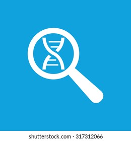 DNA analysis icon, simple white image isolated on blue background