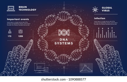 DNA analysis on medical systems development future industry.  Innovations program in intelligence learn. Trendy design in awesome really style.