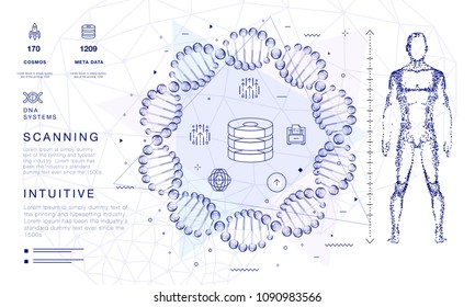 DNA analysis on medical systems development future industry.  Innovations program in intelligence learn. Trendy design in awesome really style.