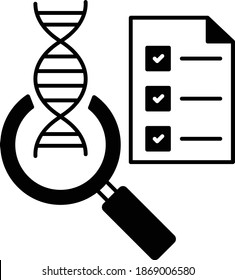 dna analysis and report Concept Vector Glyph Icon Design, In Vitro Fertilization Symbol on White Background, Pregnancy and obstetrician Sign,