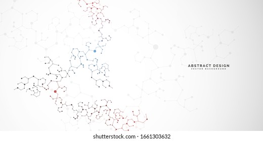 Dna, atom, neurons. Scientific concept of your design.Molecule structure and bond. Connected lines with dots. Medicine, technology, chemistry, science. Vector illustration.