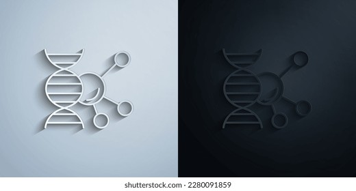 DNA, atom paper icon with shadow effect vector illuistration design