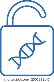 Autenticación de ADN, autenticación biométrica, ilustración editable del icono del Vector de línea