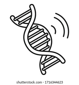 Dna authentication icon. Outline dna authentication vector icon for web design isolated on white background