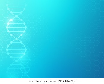 DNA-Hintergrund. Struktur der biomedizinischen Medizin-Forschungsdiagramme der molekularen Genom-Labor-Genom Genom Genom-Ketten-Chemikalie, Vektorillustration-Design