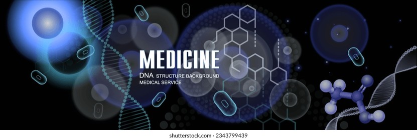 DNA background. Molecular structural DNA chain with molecular bond. Background screensaver for medical staff. medical care background