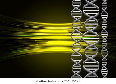 DNA background. molecular structure of planar elements. vector. yellow Light Abstract Technology background for computer graphic website internet and business. text box.