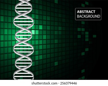 DNA background. molecular structure of planar elements. vector. green Light Abstract Technology background for computer graphic website internet and business. text box. Tables, mosaic
