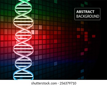DNA background. molecular structure of planar elements. vector. green red blue Light Abstract Technology background for computer graphic website internet and business. text box. Tables, mosaic