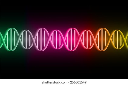 DNA background. molecular structure of planar elements. vector. green pink yellow Light Abstract Technology background for computer graphic website internet and business.