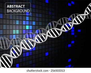 DNA background. molecular structure of planar elements. vector. black blue Light Abstract Technology background for computer graphic website internet and business. text box. Tables, mosaic