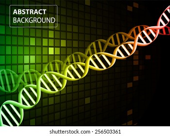 DNA background. molecular structure of planar elements. vector. green red yellow Light Abstract Technology background for computer graphic website internet and business. text box. Tables, mosaic