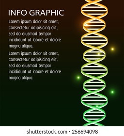 DNA background. molecular structure of planar elements. vector. green Light Abstract Technology background for computer graphic website internet and business. text box.
