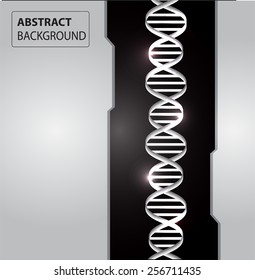 DNA background. molecular structure of planar elements. vector. Light Abstract Technology background for computer graphic website internet and business. text box. black silver background.