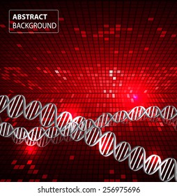 DNA background. molecular structure of planar elements. vector. red Light Abstract Technology background for computer graphic website internet and business. text box. Tables, mosaic