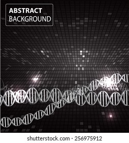 DNA background. molecular structure of planar elements. vector. black Light Abstract Technology background for computer graphic website internet and business. text box. Tables, mosaic