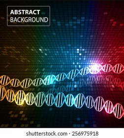DNA background. molecular structure of planar elements. vector. colorful Light Abstract Technology background for computer graphic website internet and business. text box. Tables, mosaic
