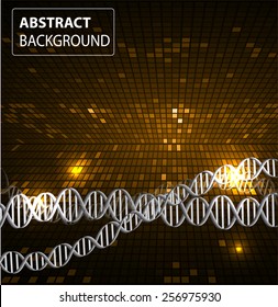 DNA background. molecular structure of planar elements. vector. orange Light Abstract Technology background for computer graphic website internet and business. text box. Tables, mosaic