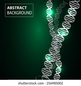 DNA background. molecular structure of planar elements. vector. green Light Abstract Technology background for computer graphic website internet and business.