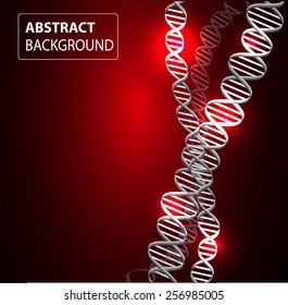 DNA background. molecular structure of planar elements. vector. red Light Abstract Technology background for computer graphic website internet and business.