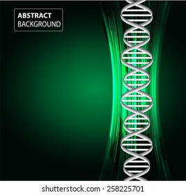 DNA background. molecular structure of planar elements. vector. green Light Abstract Technology background for computer graphic website internet and business. sound wave.