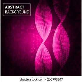 DNA background. molecular structure of planar elements. vector. pink Light Abstract Technology background for computer graphic website internet business. text box. card. banner. Pixel, table, Mosaic