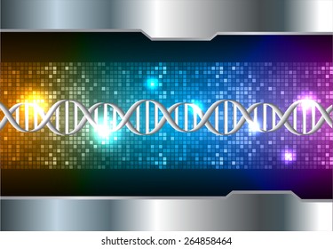 DNA background. molecular structure of planar elements. vector. orange blue purple Light Abstract Technology background for computer graphic website internet and business. silver. Pixel, mosaic, table