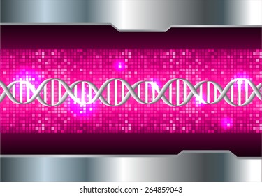 DNA background. molecular structure of planar elements. vector. pink Light Abstract Technology background for computer graphic website internet and business. silver. Pixel, mosaic, table