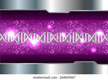 DNA background. molecular structure of planar elements. vector. purple Light Abstract Technology background for computer graphic website internet and business. silver. Pixel, mosaic, table