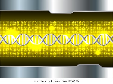 DNA background. molecular structure of planar elements. vector. yellow Light Abstract Technology background for computer graphic website internet and business. silver. Pixel, mosaic, table