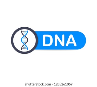 DNA Badge, icon, stamp, logo. Vector stock illustration.