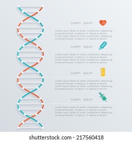 DNA banner, science infographics. Illustration contains transparency and blending effects, eps 10