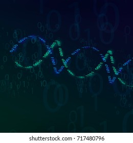 dna. binary code. vector illustration
