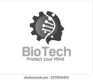 dna bio tech logo to protect your mind design for medical service