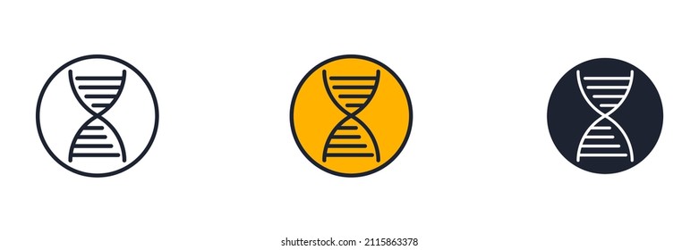 DNA. Biochemistry icon symbol template for graphic and web design collection logo vector illustration