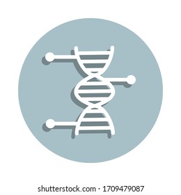 Dna, biology badge icon. Simple glyph, flat vector of genetics and bioenginnering icons for ui and ux, website or mobile application