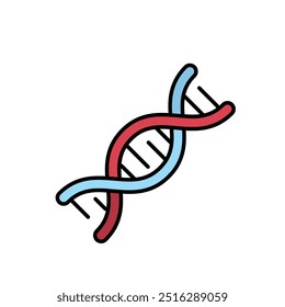 Ícone de aprendizado de ciências da biologia do DNA, ícone do símbolo de Estrutura de Tópicos. Traçado vetorial editável.