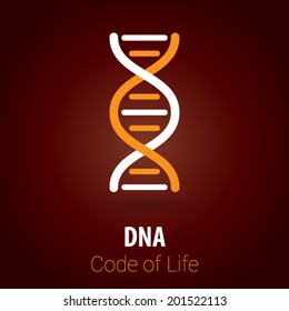 DNA / Biotechnology Background with Minimalist, Flat & Retro Style